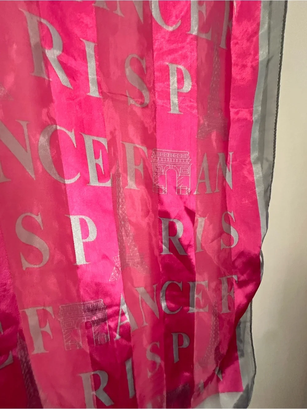 Pink Logo-Print Sheer Scarf